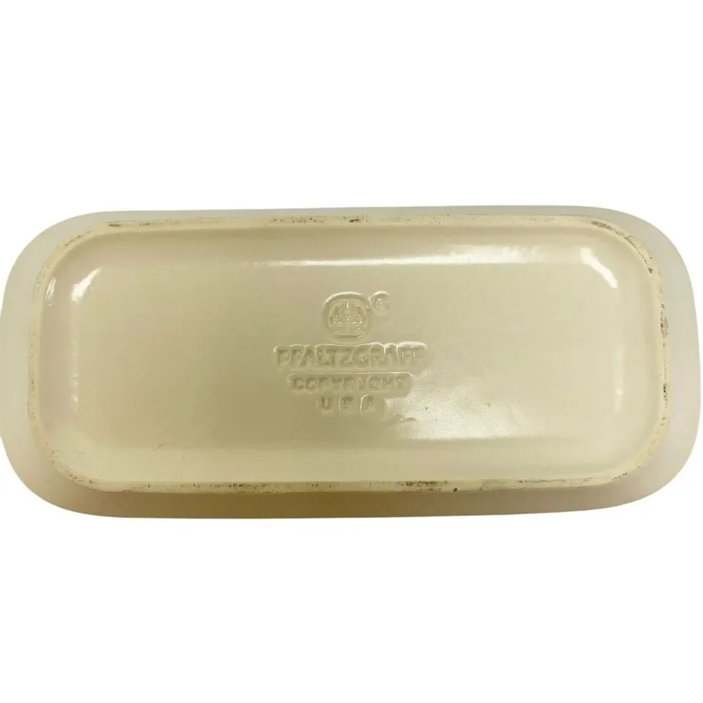 Vintage‎ Pfaltzgraff Butter Dish w/Lid Stoneware Speckled Beige Minimalistic